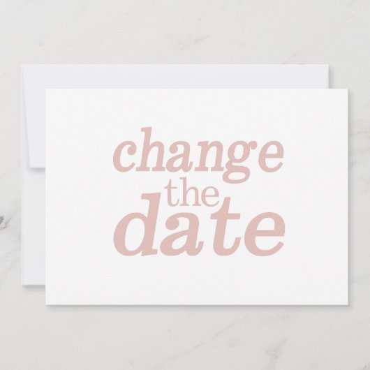 Moderne trouwdatum wijzigen Roze verplaatst Aankondiging (Voorkant)