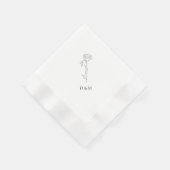 Moderne trouwdouche, Verloving wit minimalistisch Servet (Hoek)