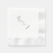 Moderne trouwdouche, Verloving wit minimalistisch Servet (Voorkant)