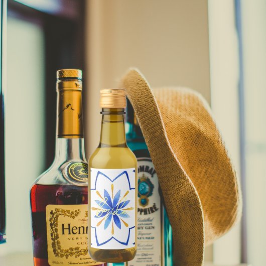 Moderne trouwe Bride Bach-feest | Moorse tegel Wijn Etiket