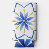 Moderne trouwe bruid Bach-feest | Moorse tegel Seltzer Blikjeskoeler (Achterkant)