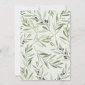 Moderne trouwerij met minimale olijfbladeren aankondiging (Achterkant)
