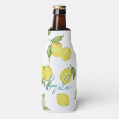 Moderne trouwerijde Bach-feest | Citroenen Flesjeskoeler (Fles Voorkant)