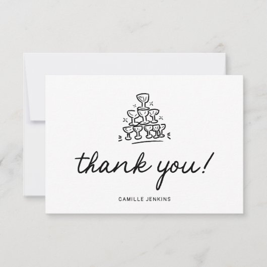 Moderne Trouwfeest Dankkaart Bedankkaart (Voorkant)