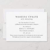 Moderne trouwfeest downsize aankondigingskaart save the date (Achterkant)