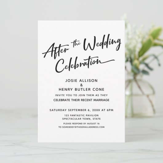 Moderne Trouwfeest Gouden Strepen Kaart (Staand voorkant)