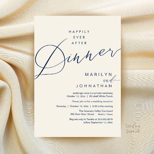 Moderne Trouwfeest 'Happily Ever After' Ontvangstd Kaart
