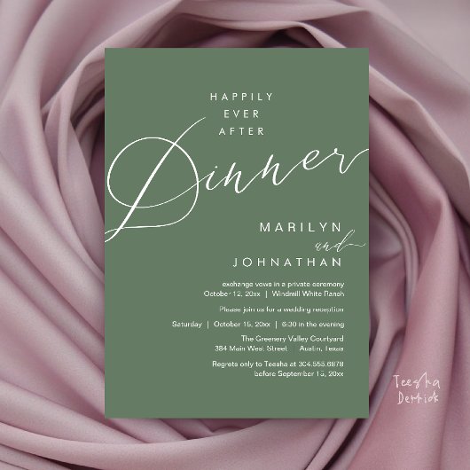 Moderne Trouwfeest 'Happily Ever After' Ontvangstd Kaart