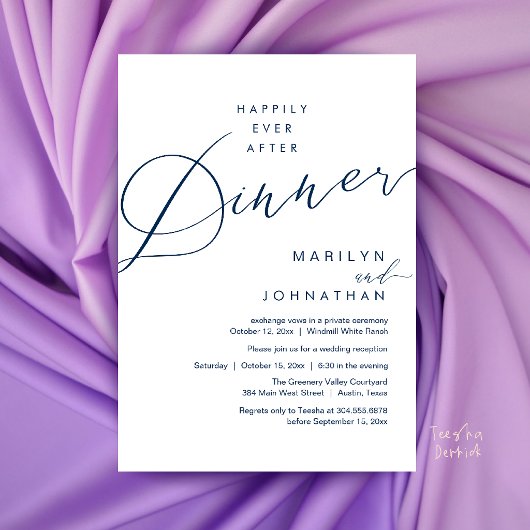 Moderne Trouwfeest 'Happily Ever After' Ontvangstd Kaart