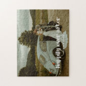 Moderne Trouwfoto Aangepaste namen Jigsaw Puzzel (Verticaal)
