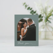 Moderne trouwfoto bedanken briefkaart (Staand voorkant)