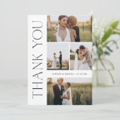 Moderne Trouwfoto Collage Bedankkaart (Staand voorkant)