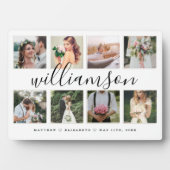 Moderne trouwfoto collage herinnering voor pasgetr fotoplaat (voorkant)