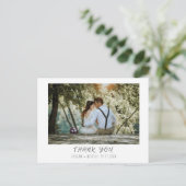 Moderne Trouwfoto Dank Je  Briefkaart (Staand voorkant)
