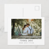 Moderne Trouwfoto Dank Je  Briefkaart (Voorkant / Achterkant)