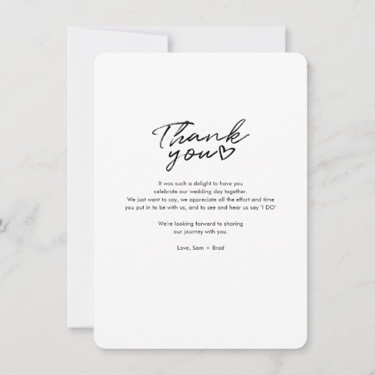 Moderne Trouwfoto Dank Je Notitiekaartje (Achterkant)