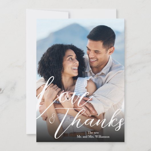 Moderne trouwfoto dank u kaarten (Voorkant)