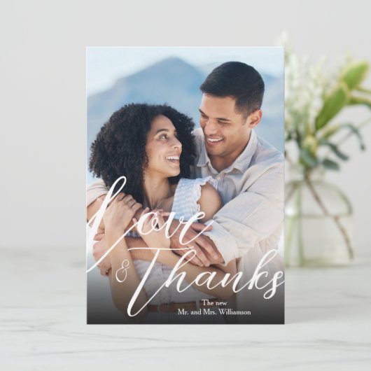 Moderne trouwfoto dank u kaarten (Staand voorkant)