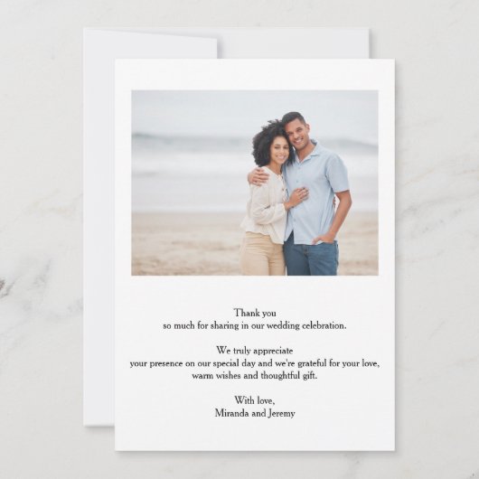 Moderne trouwfoto dank u kaarten (Achterkant)