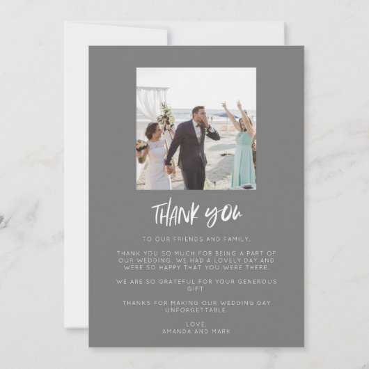 Moderne trouwfoto dank u kaarten (Achterkant)