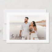 Moderne Trouwfoto Dankkaartkaarten Bedankkaart (Voorkant)