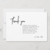 Moderne Trouwfoto Dankkaartkaarten Bedankkaart (Achterkant)