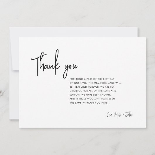 Moderne Trouwfoto Dankkaartkaarten Bedankkaart (Achterkant)