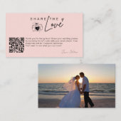 Moderne trouwfoto Deel de liefde Qr Code Informatiekaartje (Voorkant / Achterkant)
