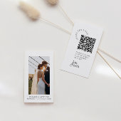 Moderne trouwfoto Deel de liefde QR-code Informatiekaartje