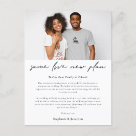 Moderne Trouwfoto Dezelfde liefde Nieuw Plan Scrip Aankondigingskaart
