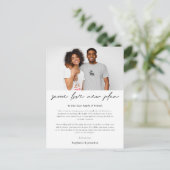 Moderne Trouwfoto Dezelfde liefde Nieuw Plan Scrip Aankondigingskaart (Staand voorkant)