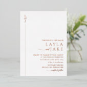 Moderne Trouwfoto Folie Uitnodiging LAYLA (Staand Voorkant)