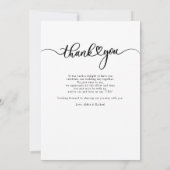 Moderne Trouwfoto Handgeschreven Bedankkaart (Achterkant)