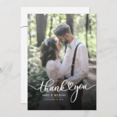 Moderne Trouwfoto Handgeschreven Bedankkaart (Voorkant / Achterkant)