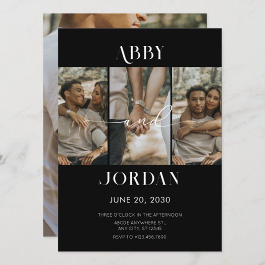 Moderne trouwfoto kaart (Voorkant / Achterkant)