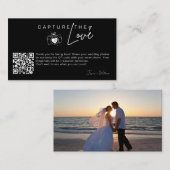 Moderne trouwfoto Leg de liefde Qr Code vast Informatiekaartje (Voorkant / Achterkant)