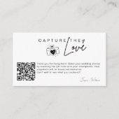 Moderne trouwfoto Leg de liefde Qr Code vast Informatiekaartje (Voorkant)