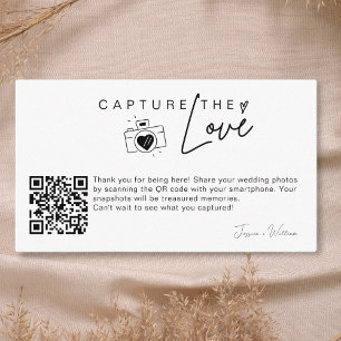 Moderne Trouwfoto Leg de liefde vast Qr Code Informatiekaartje