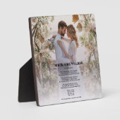 Moderne trouwfoto Liedteksten Plaquette Fotoplaat (Voorkant)