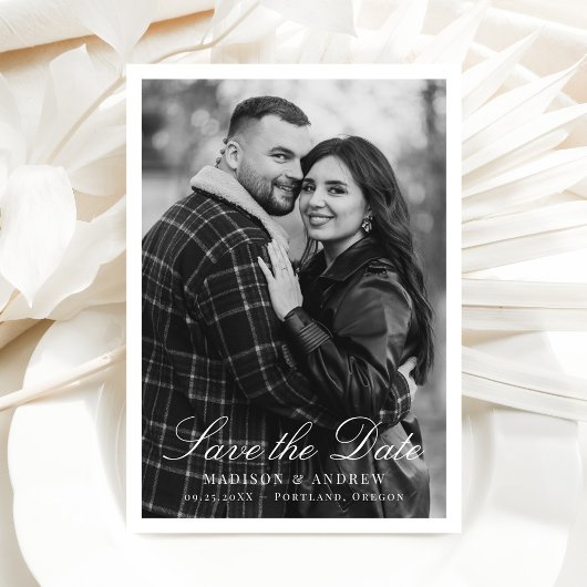 Moderne Trouwfoto met Rand Save The Date