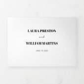 Moderne trouwfoto met RSVP en details Drieluik Uitnodiging (Cover)