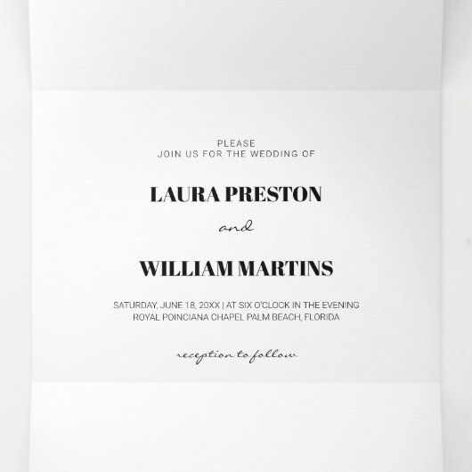 Moderne trouwfoto met RSVP en details Drieluik Uitnodiging (Binnenkant midden)