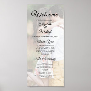 Moderne Trouwfoto-overlay Elegant Programma Poster