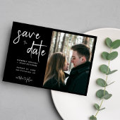 Moderne trouwfoto save the date