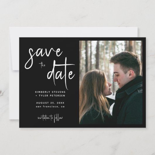Moderne trouwfoto save the date (Voorkant)