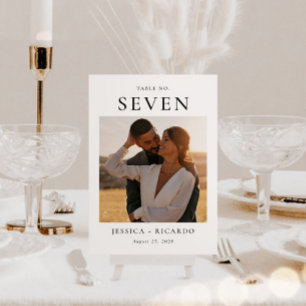 Moderne Trouwfoto Tafel Kaart