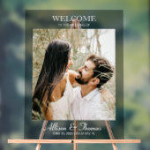 Moderne trouwfoto Welkom zwart Acryl Bord (Neutraal)