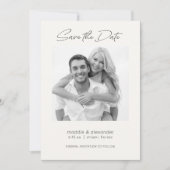 Moderne Trouwfoto Zwart Wit Filter Save The Date (Voorkant)