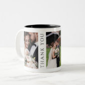 Moderne trouwfoto's Dank u Tweekleurige Koffiemok (Voorkant links)