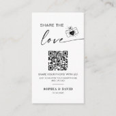 Moderne trouwfoto's Deel de liefde QR-code Informatiekaartje (Voorkant)